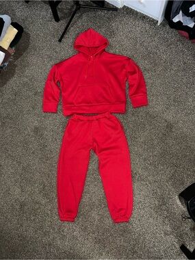 Elegant Vintage OG Red Sweatpants Sweatshirt Tracksuit